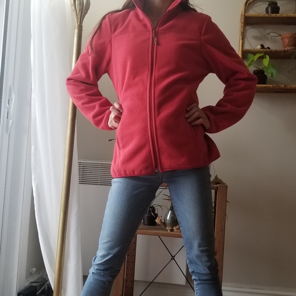 WindRiver Sweater Fleece Jacket Red Windbreaker - Picture 5 of 16